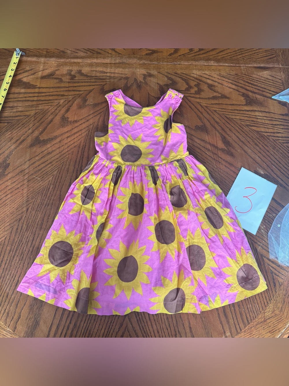 MINI BODEN GIRLS SUNSHINE BLOOM SUNFLOWER PARTY DRESS 5-6Y